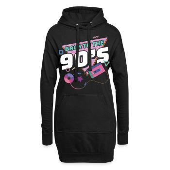 90er Jahre 90s Retro Geschenk - Hoodie-Kleid - Schwarz - Vorne