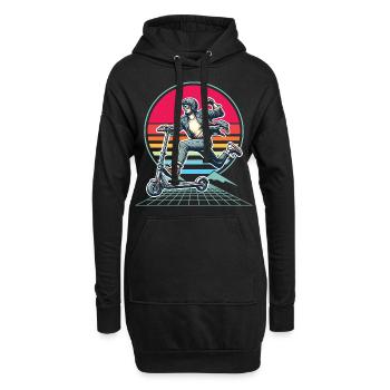 E-Scooter E-Roller Scooter - Hoodie-Kleid - Schwarz - Vorne