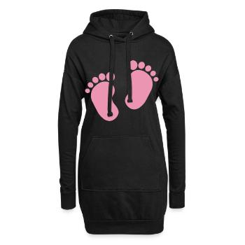 Bébé coeur bébé bébé pieds bébé doux cygne - Sweat-shirt à capuche long Femme - noir - Devant