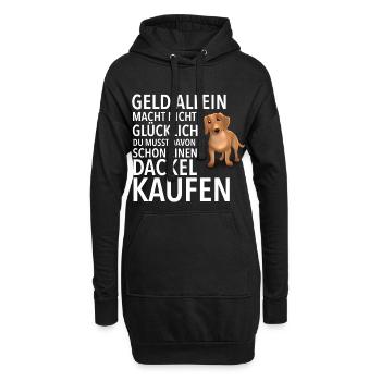 Dackel Glücklich - Dackel - Hoodie-Kleid - Schwarz - Vorne