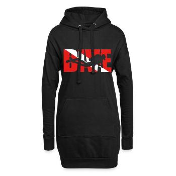 Drapeau de plongée sous-marine t-shirt plongeur - Sweat-shirt à capuche long Femme - noir - Devant