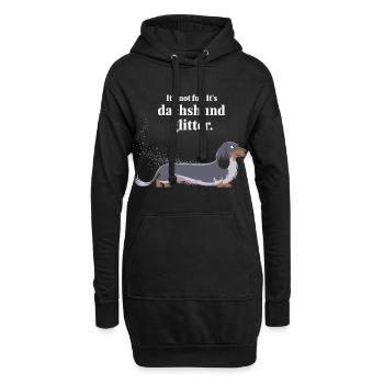 Dachshund Glitter Lustiges Hundedesign - Hoodie-Kleid - Schwarz - Vorne