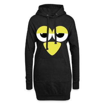 Yeux avec bec - Sweat-shirt à capuche long Femme - noir - Devant