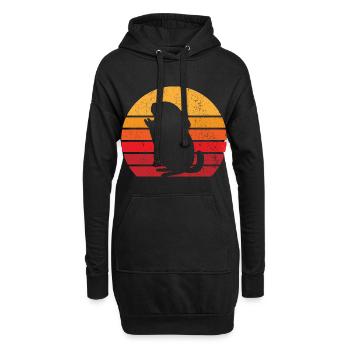 Chinchillas Vintage Sonne | Retro Nager Geschenk - Hoodie-Kleid - Schwarz - Vorne