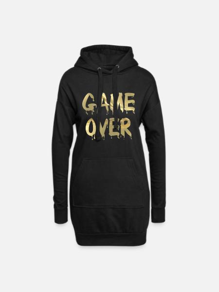 Game Over - Hoodie-Kleid - Schwarz