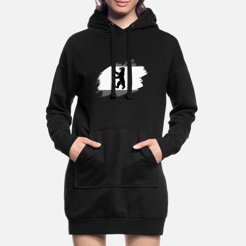 Berlin Berlin ours drapeau drapeau capitale capitale Sweat-shirt à capuche long Femme