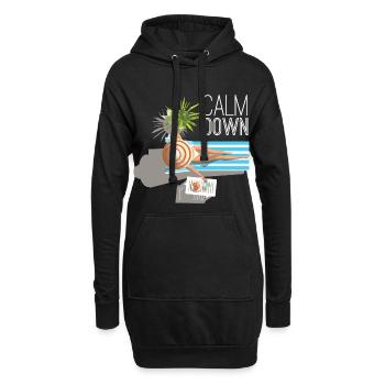 Entspannung und Relax. Just Calm Down - Hoodie-Kleid - Schwarz - Vorne
