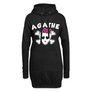 Pirate Agathe Design pour les filles et les femmes - Sweat-shirt à capuche long Femme - noir - Devant