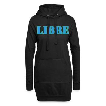LIBRE - Sweat-shirt à capuche long Femme - noir - Devant