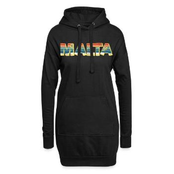 Malta Insel Strand Retro Urlaub Vintage Souvenir - Hoodie-Kleid - Schwarz - Vorne