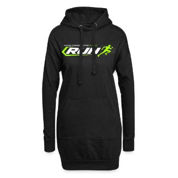 Neon Run Logo Sprint Look - Sweat-shirt à capuche long Femme - noir - Devant