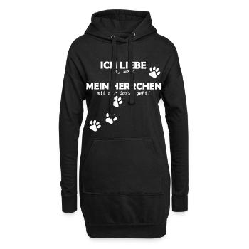 Hunde Spruch - Hoodie-Kleid - Schwarz - Vorne