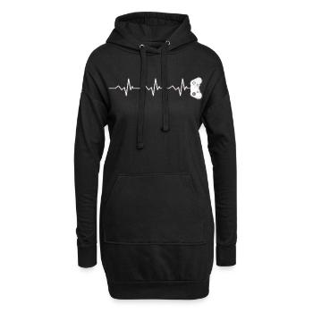Gamer Puls - Hoodie-Kleid - Schwarz - Vorne