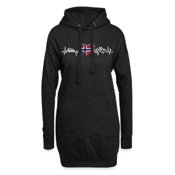 Drapeau nature des montagnes de randonnée du campeur Norvégien - Sweat-shirt à capuche long Femme - noir - Devant