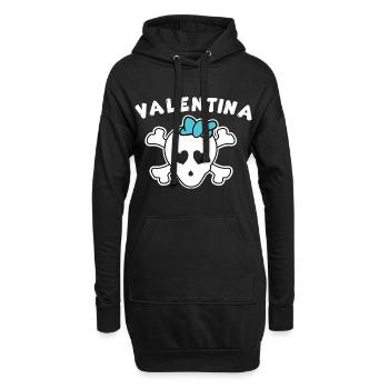 Piratin Valentina Design für Mädchen und Frauen - Hoodie-Kleid - Schwarz - Vorne