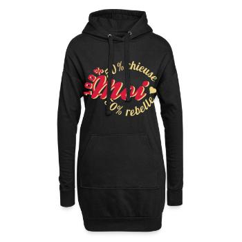 Moi, Chieuse et Rebelle à la fois.  - Sweat-shirt à capuche long Femme - noir - Devant