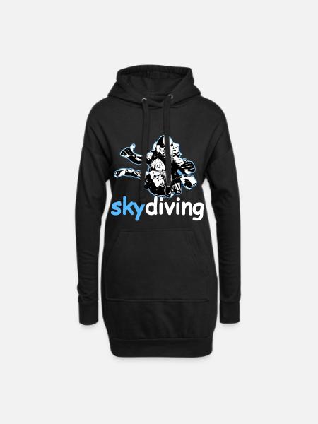 Skydiving tandem parachute - Hoodie Dress - black