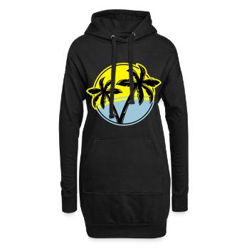 palme silhouette kreis strand - Hoodie-Kleid - Schwarz - Vorne