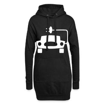 E Autos - Hoodie-Kleid - Schwarz - Vorne