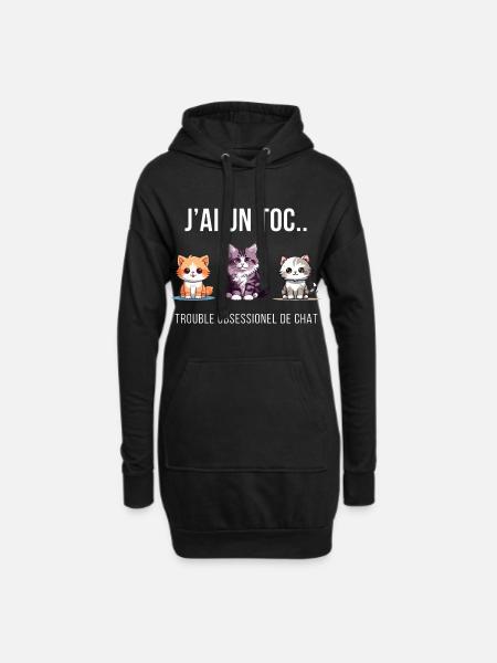 KATZENBESESSENHEIT - Hoodie-Kleid - Schwarz