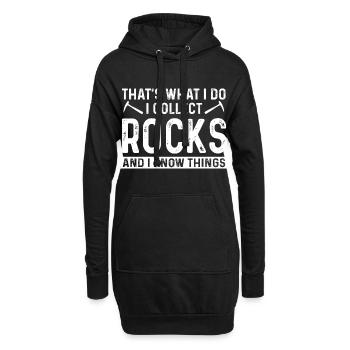 I Collect Rocks - Hoodie-Kleid - Schwarz - Vorne