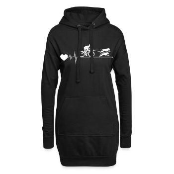 Bikejöring HundScooting Hund Sport Fahrrad Fahrrad - Hoodie-Kleid - Schwarz - Vorne