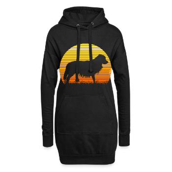 Silhouette de Kooikerhondje Kooiker Sunrise - Sweat-shirt à capuche long Femme - noir - Devant