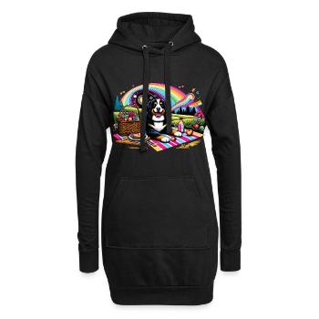 Bouvier bernois au pique- - Sweat-shirt à capuche long Femme - noir - Devant
