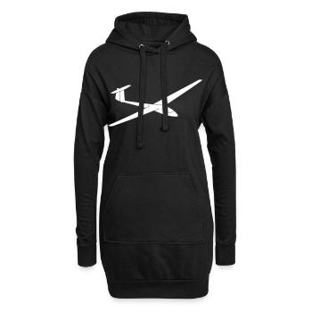 Segelflugzeug Bölkow Phöbus C - Hoodie-Kleid - Schwarz - Vorne