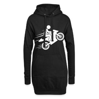 motorrad symbol racer - Hoodie-Kleid - Schwarz - Vorne