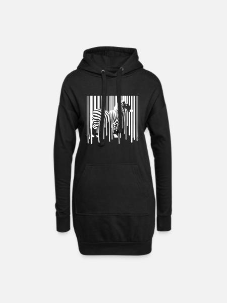 ZEBRA Barcode Drippy Graffiti Street Art - Hoodie-Kleid - Schwarz