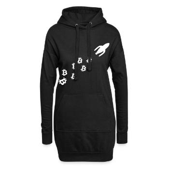 Die Coin Rakete - Hoodie-Kleid - Schwarz - Vorne