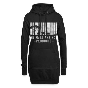 Tierfreund Vegetarier Retttung Fleischlos - Hoodie-Kleid - Schwarz - Vorne