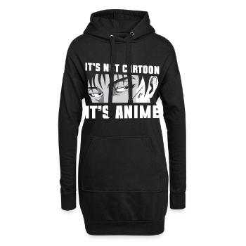 Manga Senpai Kanji Nerd - Hoodie-Kleid - Schwarz - Vorne