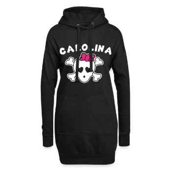 Pirate Carolina Design pour les filles et les femmes - Sweat-shirt à capuche long Femme - noir - Devant