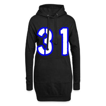 31 Symbole numérique - Sweat-shirt à capuche long Femme - noir - Devant