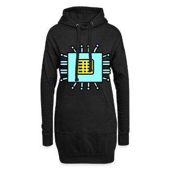 Digital Computer Chip Icon - Hoodie-Kleid - Schwarz - Vorne