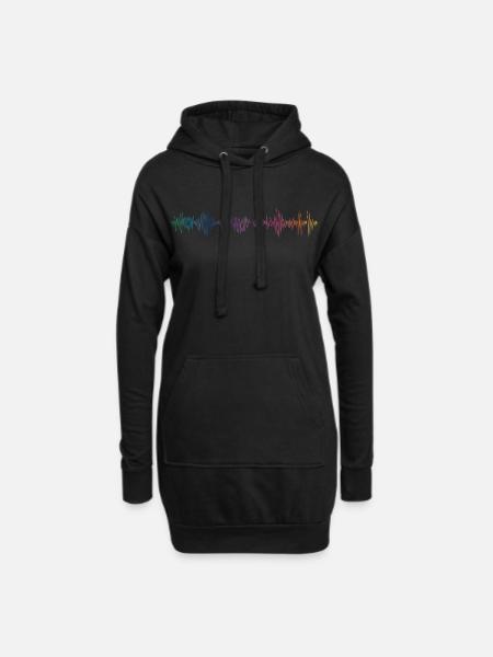 music_beat - Hoodie-Kleid - Schwarz