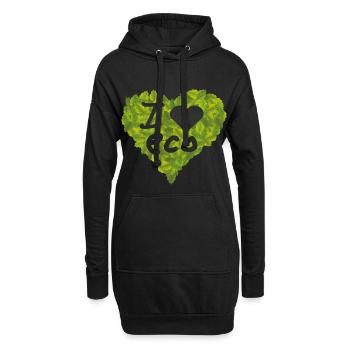 i love I love eco eco environment nature conservation - Hoodie Dress - black - Front