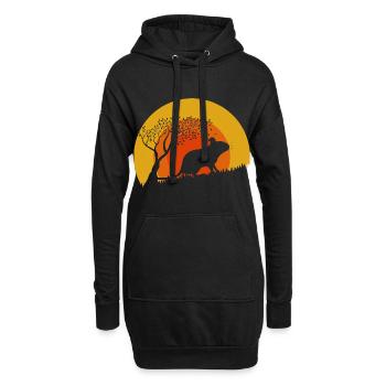 Degu Sunset | Geschenk für Deguhalter | DEGUS - Hoodie-Kleid - Schwarz - Vorne