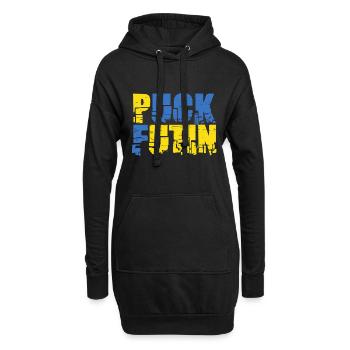Soutenez l’Ukraine avec une chemise drôle de Puck Futin - Sweat-shirt à capuche long Femme - noir - Devant