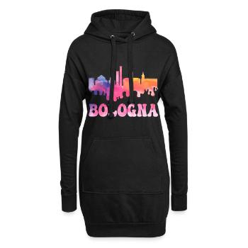 Bologne Italie City Skyline Splash Coloré - Sweat-shirt à capuche long Femme - noir - Devant