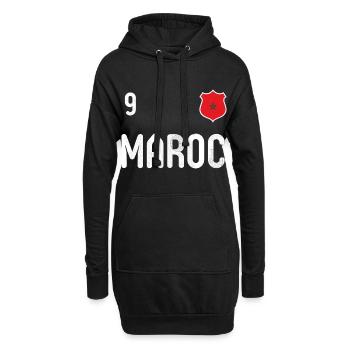 Teeshirt Maroc avec le numéro 9 - Sweat-shirt à capuche long Femme - noir - Devant