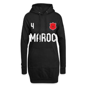 Teeshirt Maroc avec le numéro 4 - Sweat-shirt à capuche long Femme - noir - Devant