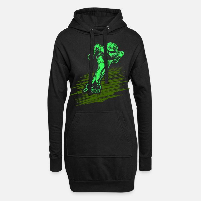 Inline Skates - Hoodie-Kleid - Schwarz