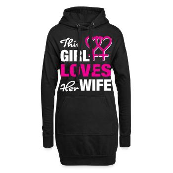 Lesbische Liebe - Hoodie-Kleid - Schwarz - Vorne