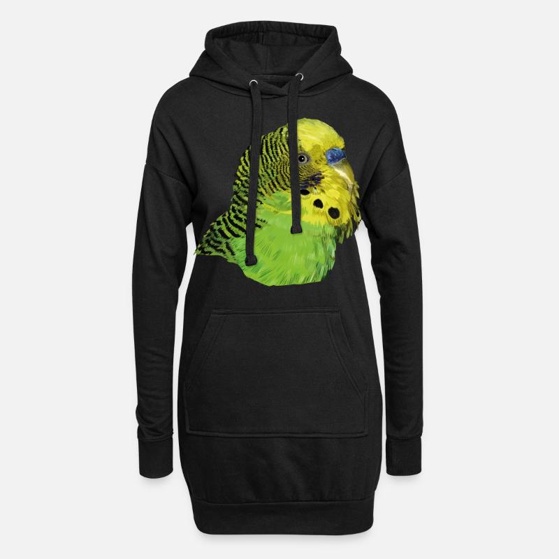 Australischer Sittich - Hoodie-Kleid - Schwarz