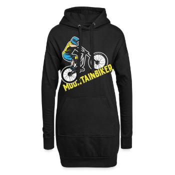 Mountainbiker Herren Damen Kinder Mountainbike - Hoodie-Kleid - Schwarz - Vorne