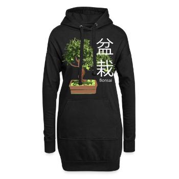 Bonsai plantations d’arbres - Sweat-shirt à capuche long Femme - noir - Devant