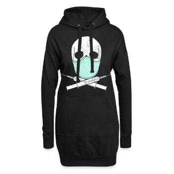 Crâne Schädel Corona - Sweat-shirt à capuche long Femme - noir - Devant